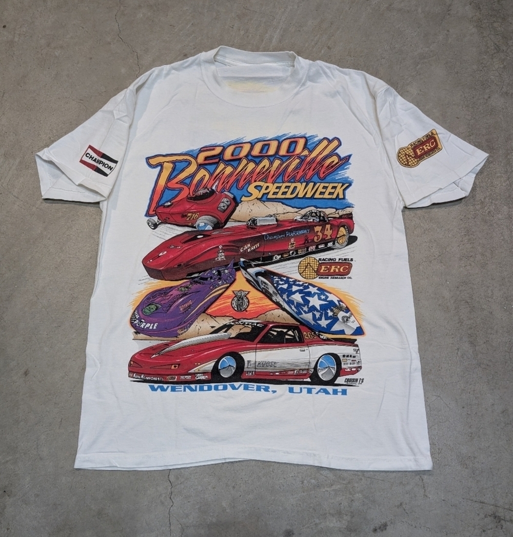 Bonneville Speedweek 2000 Wendover Utah Raving Shirt Men's L-XL Short Sleeve